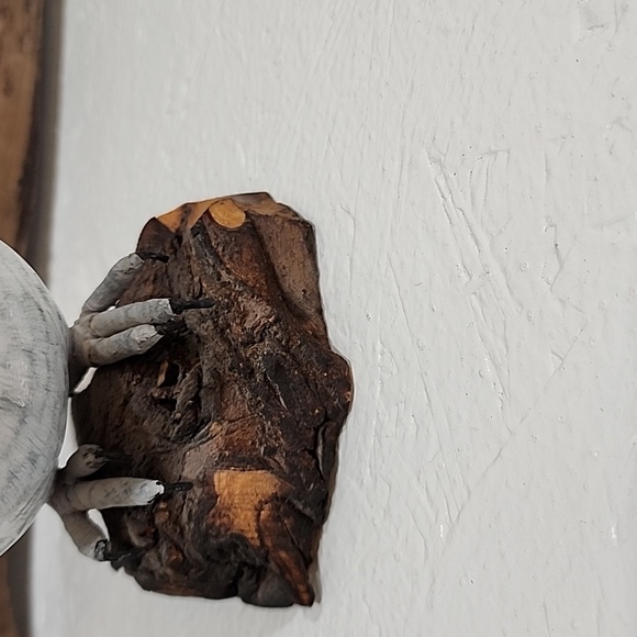 Vintage Carved  White Owl Bird Figurine - Picture 7 of 7